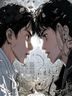 奶酪陷阱韩国漫画封面，校园男女主角对视，暗流涌动的心理博弈感