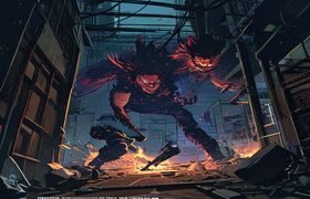 我独自升级韩国漫画场景，主角在地下城独自对抗强敌，画面震撼充满力量